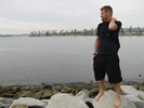 Jamie Standing On Rock At Mission Bay